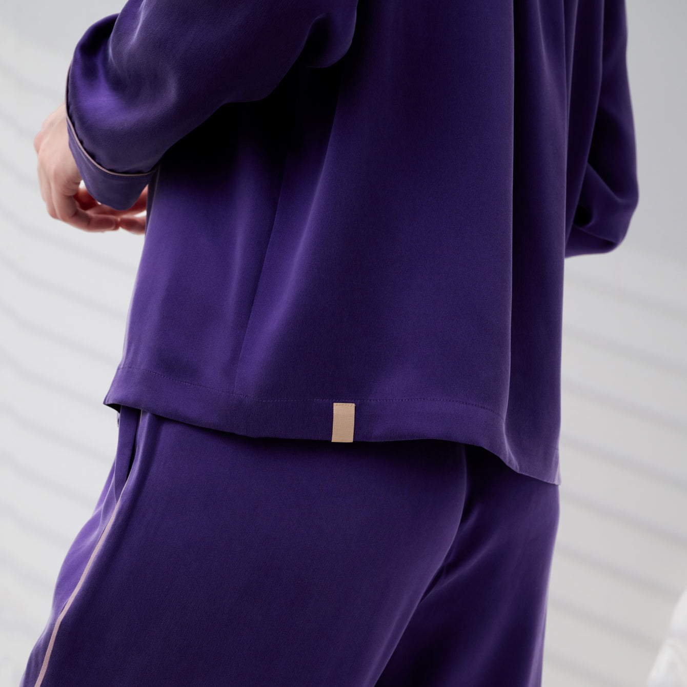 Washable Silk Long Sleeve Pant Set - Image 4