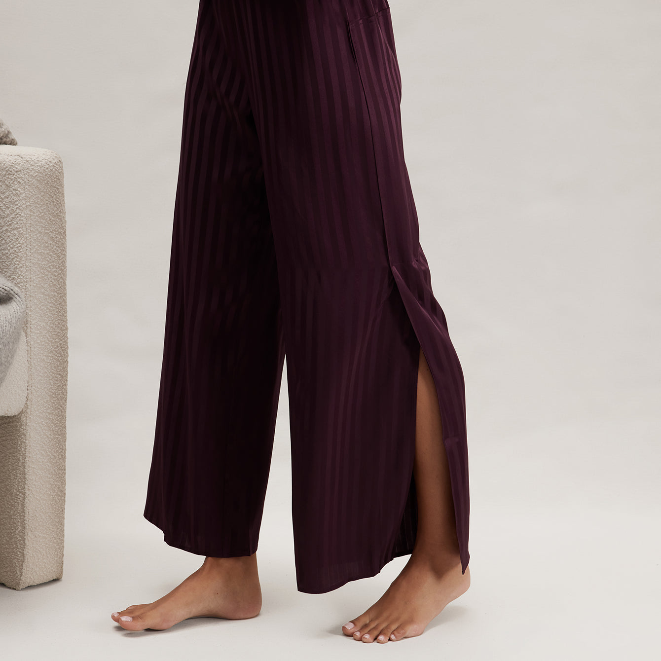 Washable Silk Striped Jacquard Cami Pant Set - Image 4