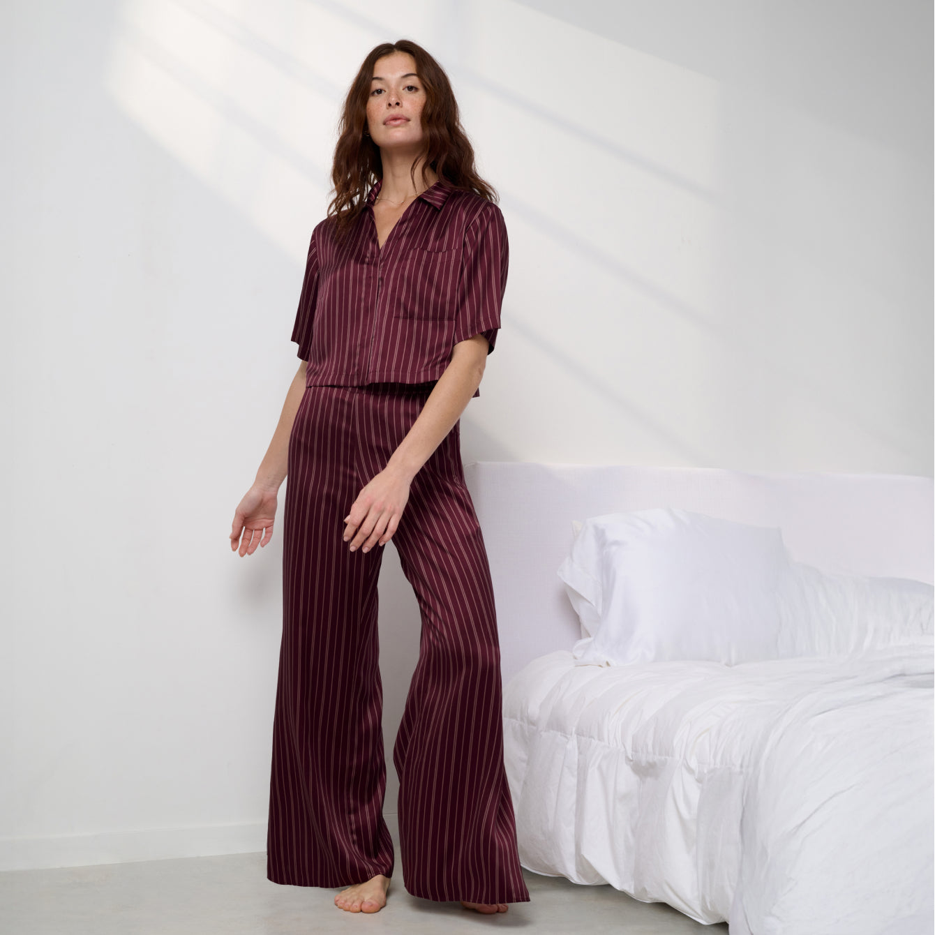 Washable Silk High Rise Pant Set