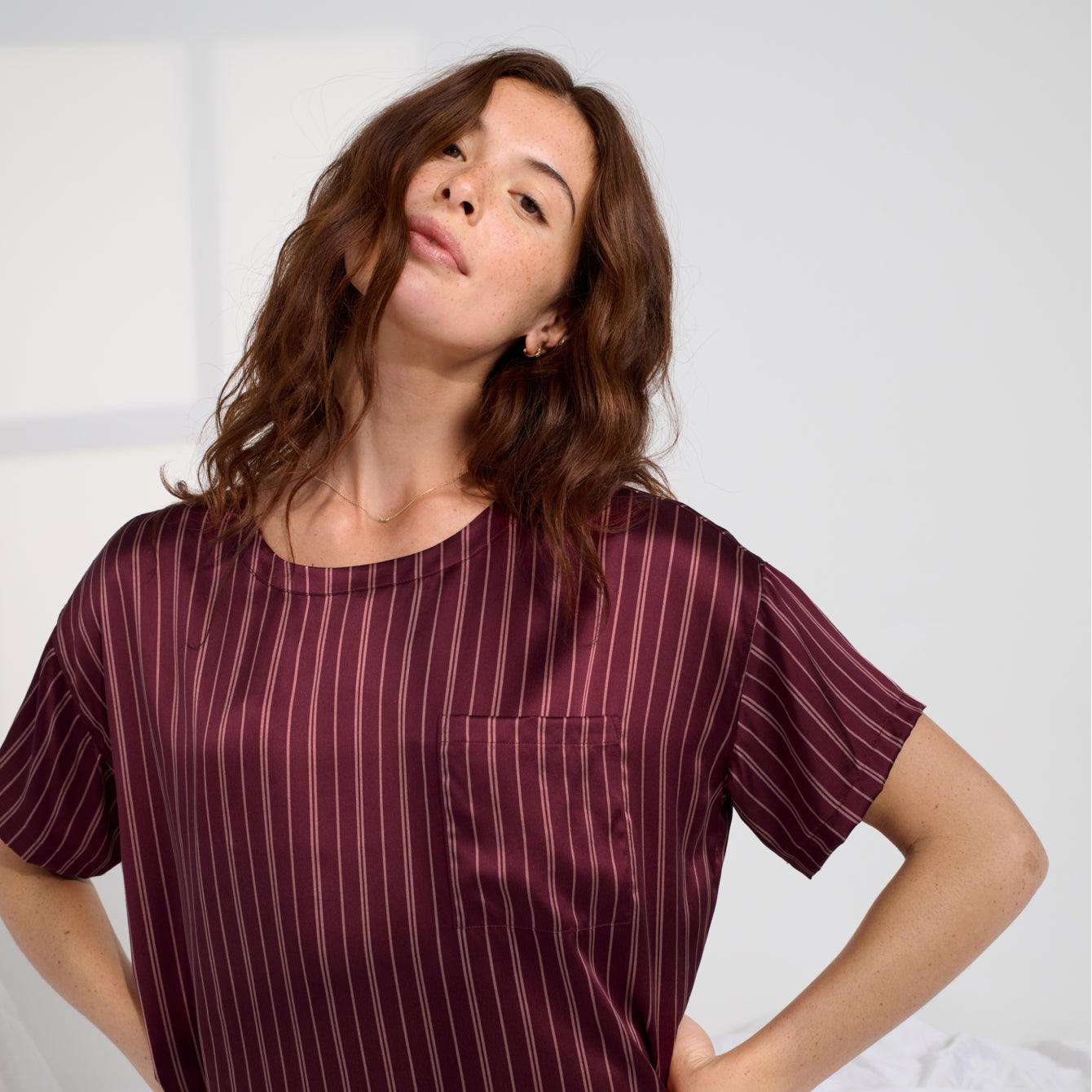 Washable Silk Oversized Sleep Tee - Image 5