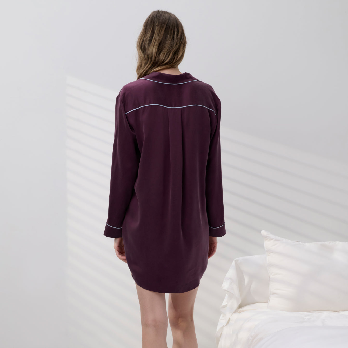 Washable Silk Sleep Shirt Dress - Image 3