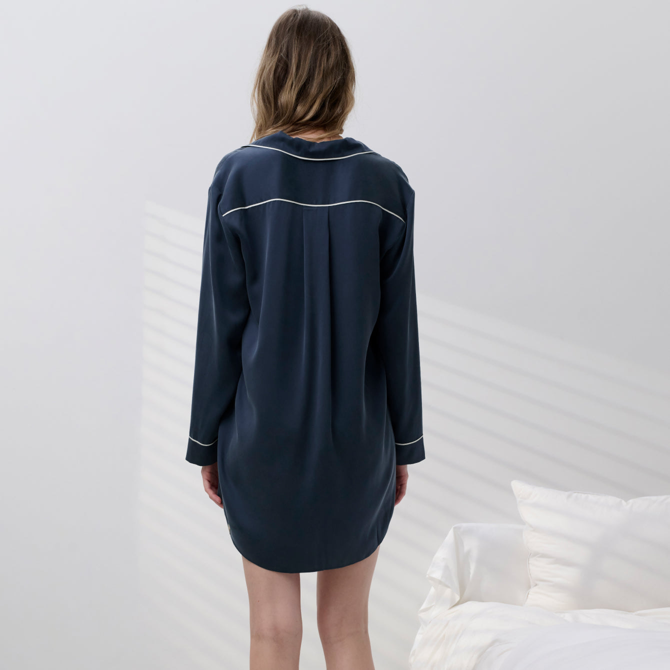 Washable Silk Sleep Shirt Dress - Image 3