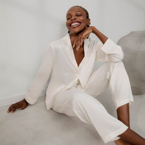 Washable Silk Long Sleeve Pant Set