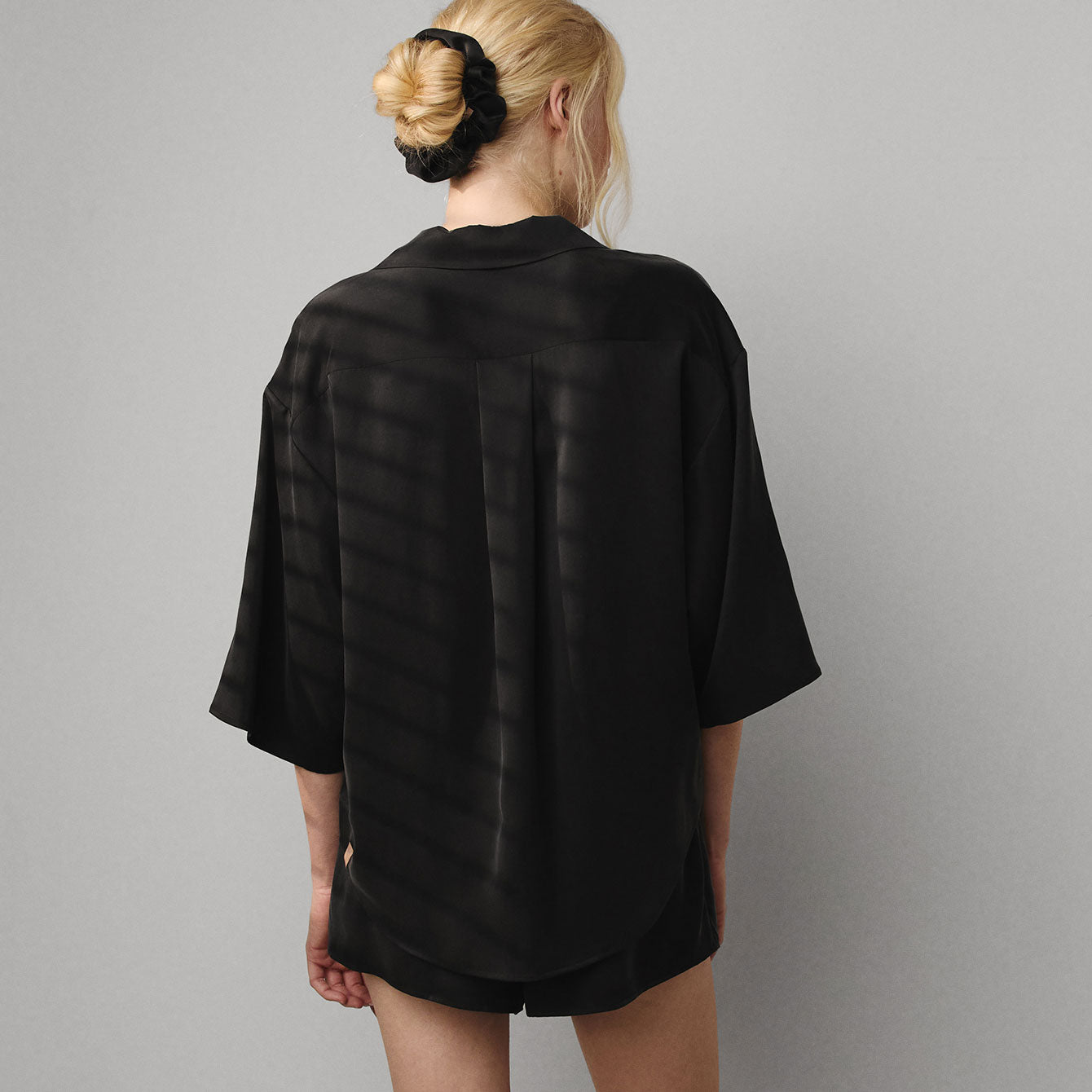 Washable Silk Relaxed Button Up Short Set - Image 3
